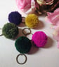 Wool Pompom Keyring, 5cm, Fluffy Pompom Plush Keychain, Stocking Filler. - Image 3