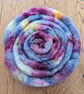 Hand Dyed Polwarth Top 101g Spinning Fibre - Damson - Image 4