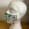 Lovely Green Floral, Cotton Face mask, Reusable face mask, face covering.