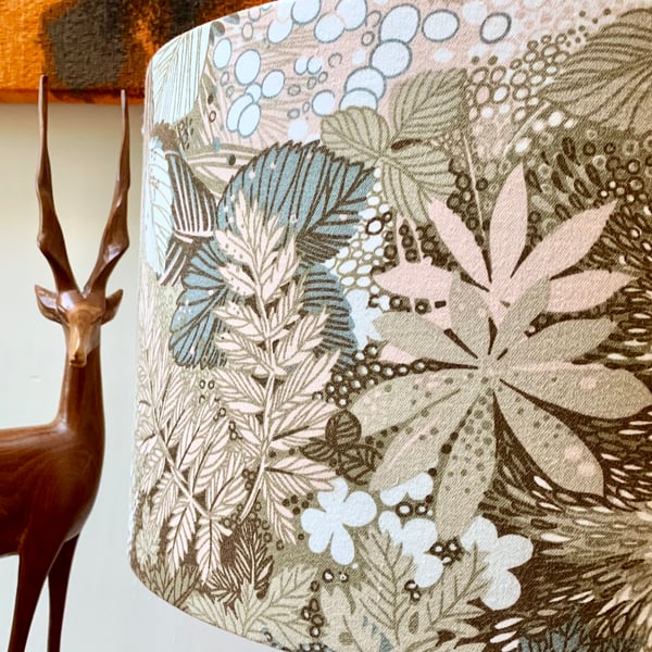 Grey Leaf Foliage  Lyndhurst by Grafton Vintage Fabric Lampshade option 