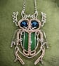 Semi-precious stone wire wrapped Scarab Beetle