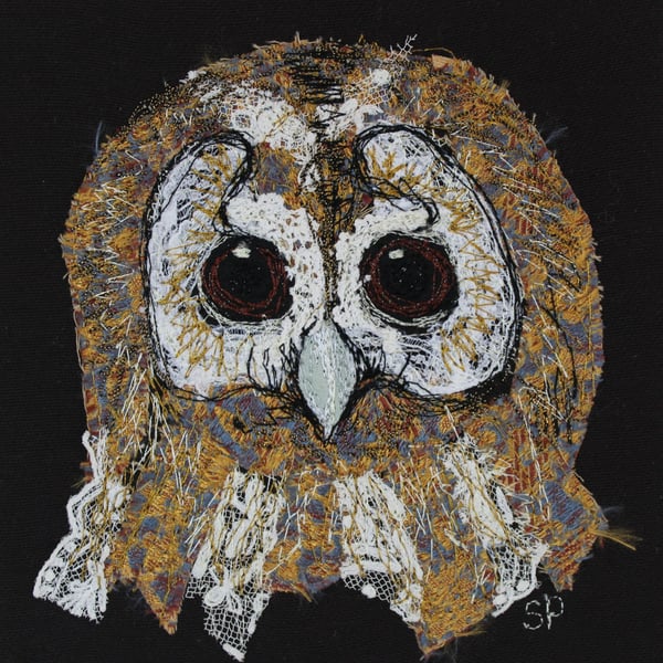Tawney Owl Original Textile Art