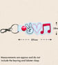 Music Keyring - Peace Love Music Bag Charm - Image 5