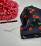 Face mask,  medium,  3 layer,  nose wire,  adjustable, washable in navy cherry - Image 4