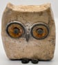 One-of-a-kind Raku wise owl sculpture
