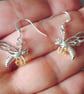 Realistic 3D Sterling Silver & Citrine Bee Earrings - Image 3