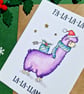 Llama Christmas card, Funny pun Christmas carol card, Friend Christmas card - Image 4