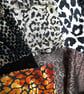 Slow stitching kit, fabric remnants - animal print theme - Image 4