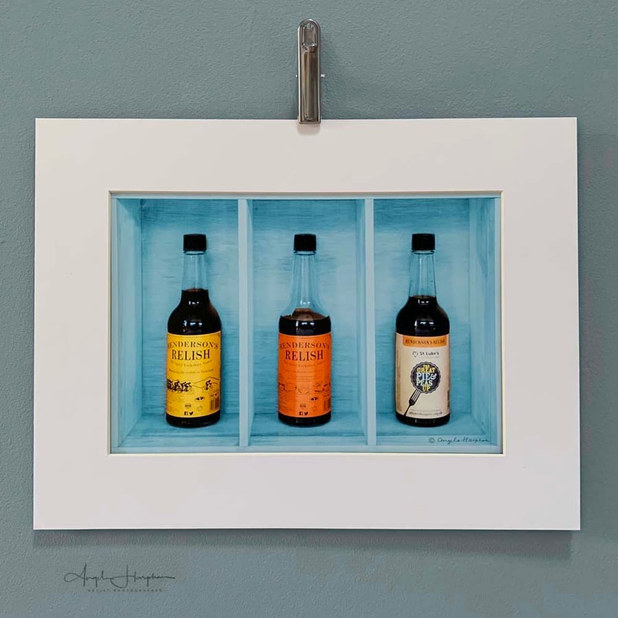 Art Photograph Sheffield - Three Bottles Hendersons Relish Image Triple Hendos 