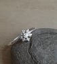 Sterling silver snowflake ring, Winter stacking ring, All sizes made to order - Image 1