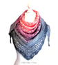 Crochet ombre lace cotton shawl in shades of peachy pink and grey. Crochet shawl - Image 10