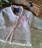 SALE Baby Girl's Long Aran Jacket with Merino Wool 12-18  months size - Image 5