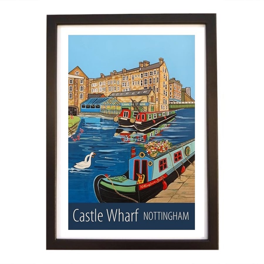 Nottingham Castle Wharf travel poster print by Susie West