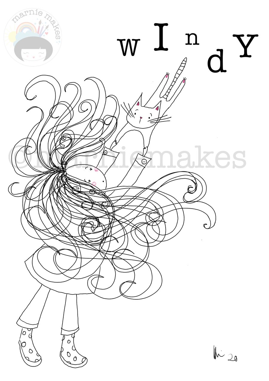 The Windy Day - A4 Giclee Print