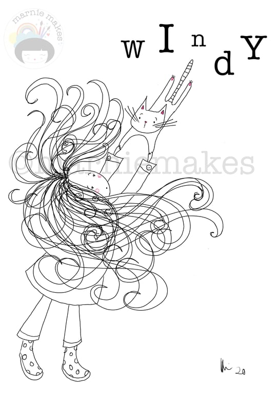 The Windy Day - A4 Giclee Print