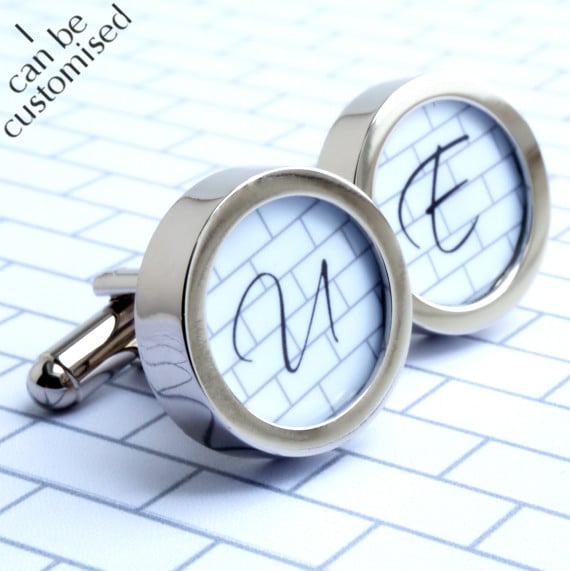 Monogram Cufflinks with Single Initial - Contemporary Style
