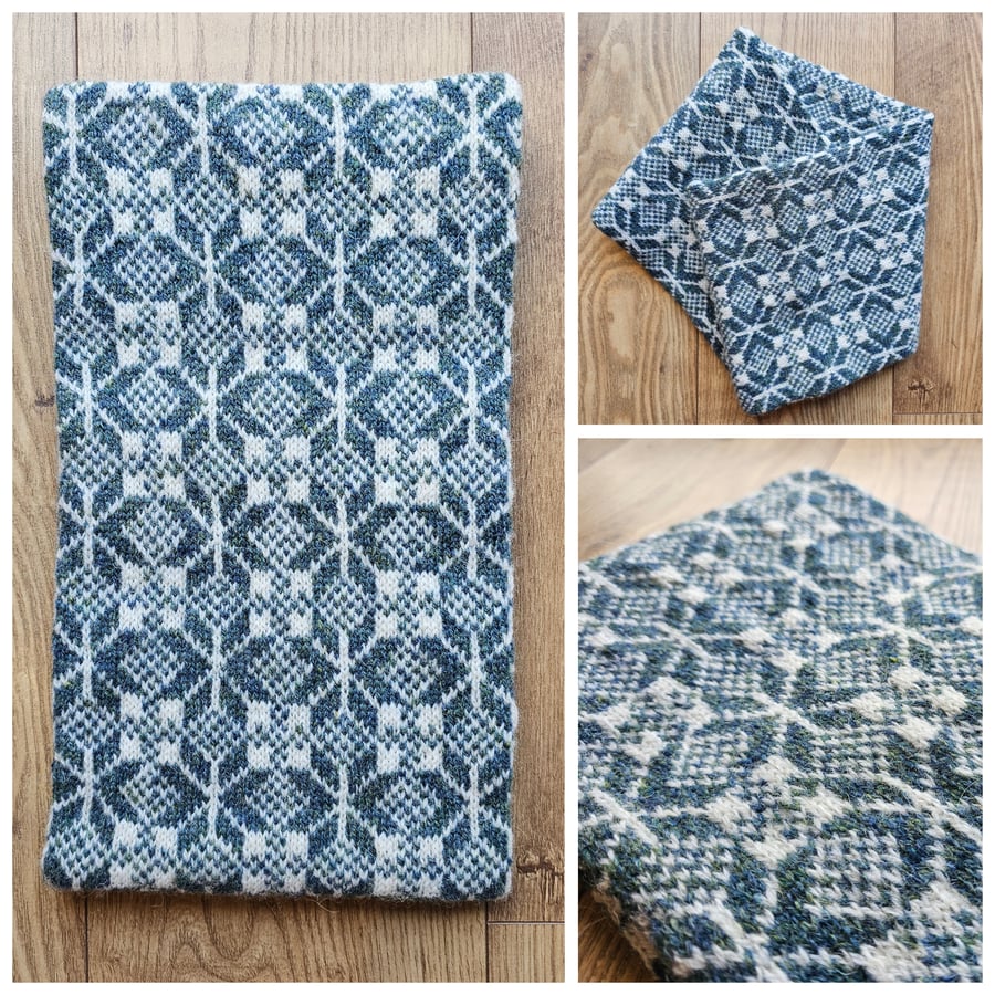 Fair Isle Cowl - hand knit in Shetland wool