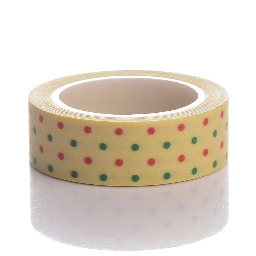 2 x Spotty dotty pattern, Decorative Washi Tape, Cards, Crafts, Tape 10m