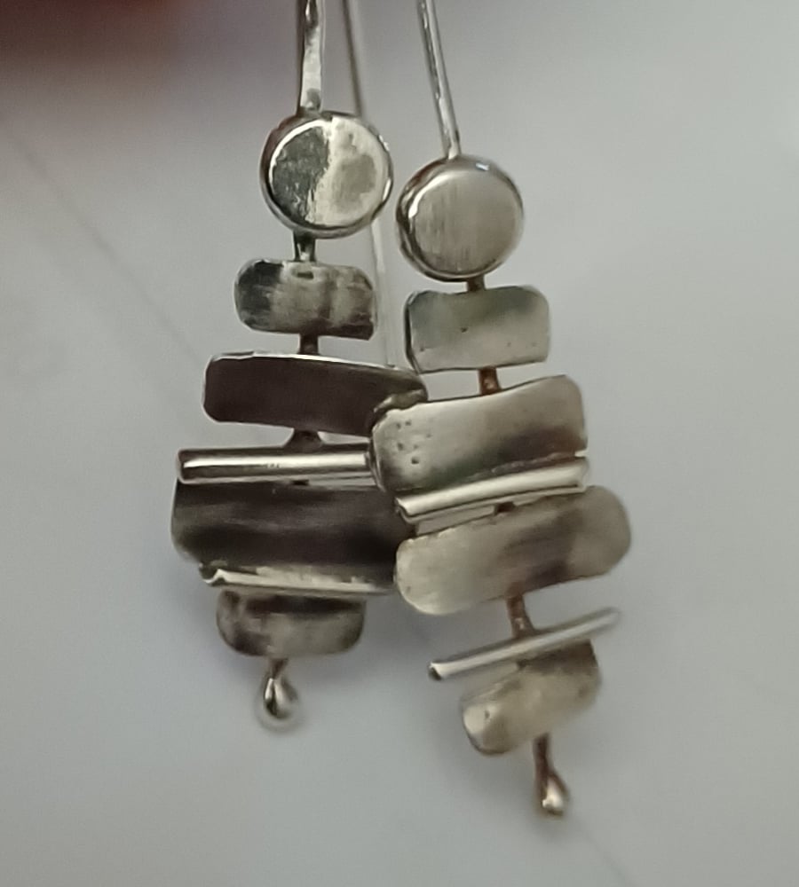 Silver bits and pieces earrings