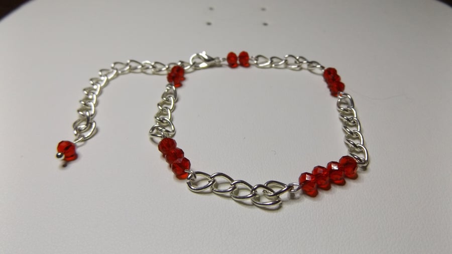 bracelet red crystal
