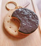 Crumbless Classic: Chocolate Digestive Biscuit Keyring - Image 1