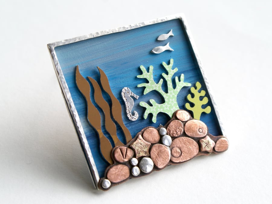 Under the sea brooch OOAK