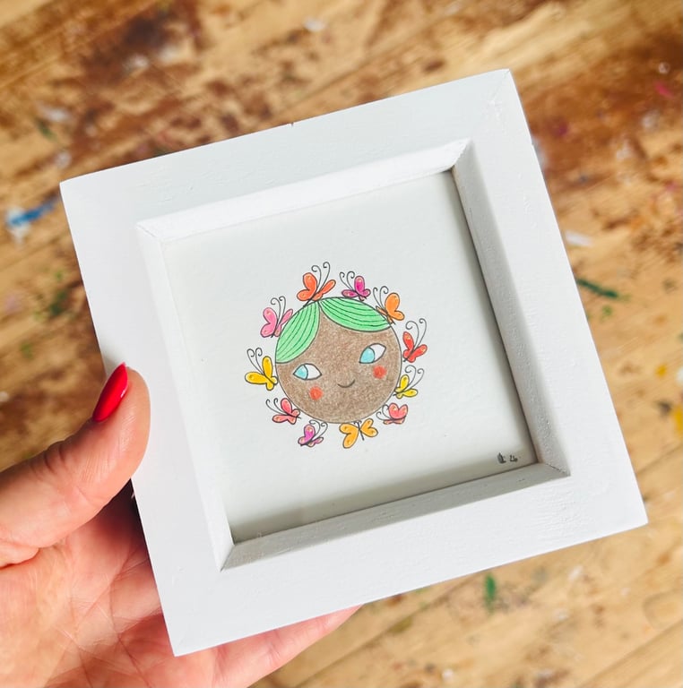 Pippi - Framed Original Mini Illustration 