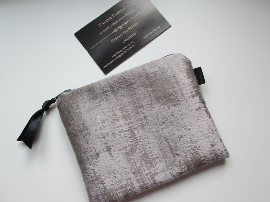 SALE Printed Velour  Coin Purse