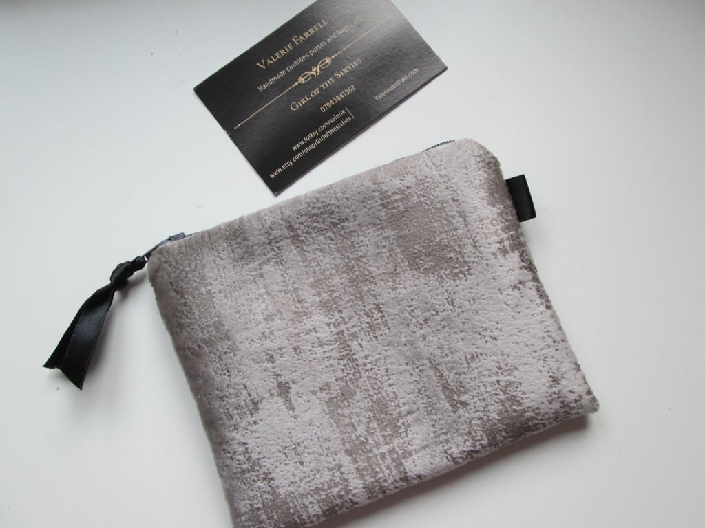 SALE Printed Velour  Coin Purse