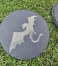 Flying dragon design black slate coaster