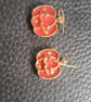 Halloween themed earrings -coral pumkind - Image 1