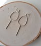 Large Open Oval Dangle Earrings, Handmade Recycled Sterling Silver
