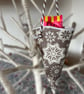 Christmas cornet decorations - pack of 4
