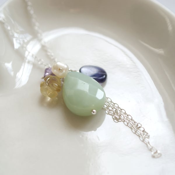 Pastel Cluster Necklace - SALE