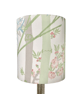 Spring Green Bamboo Oriental Asian Pink Flower Lampshade 70s 80s vintage fabric