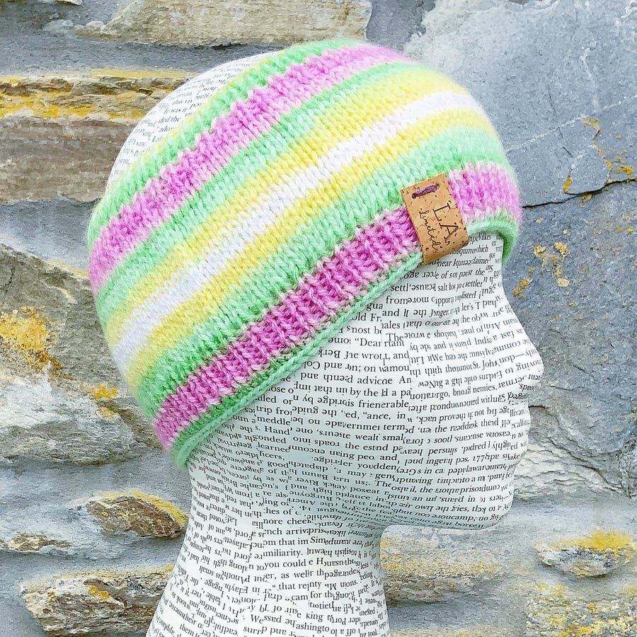 Multi Coloured Headband. Knitted Neck Warmer. Woollen Scarf.