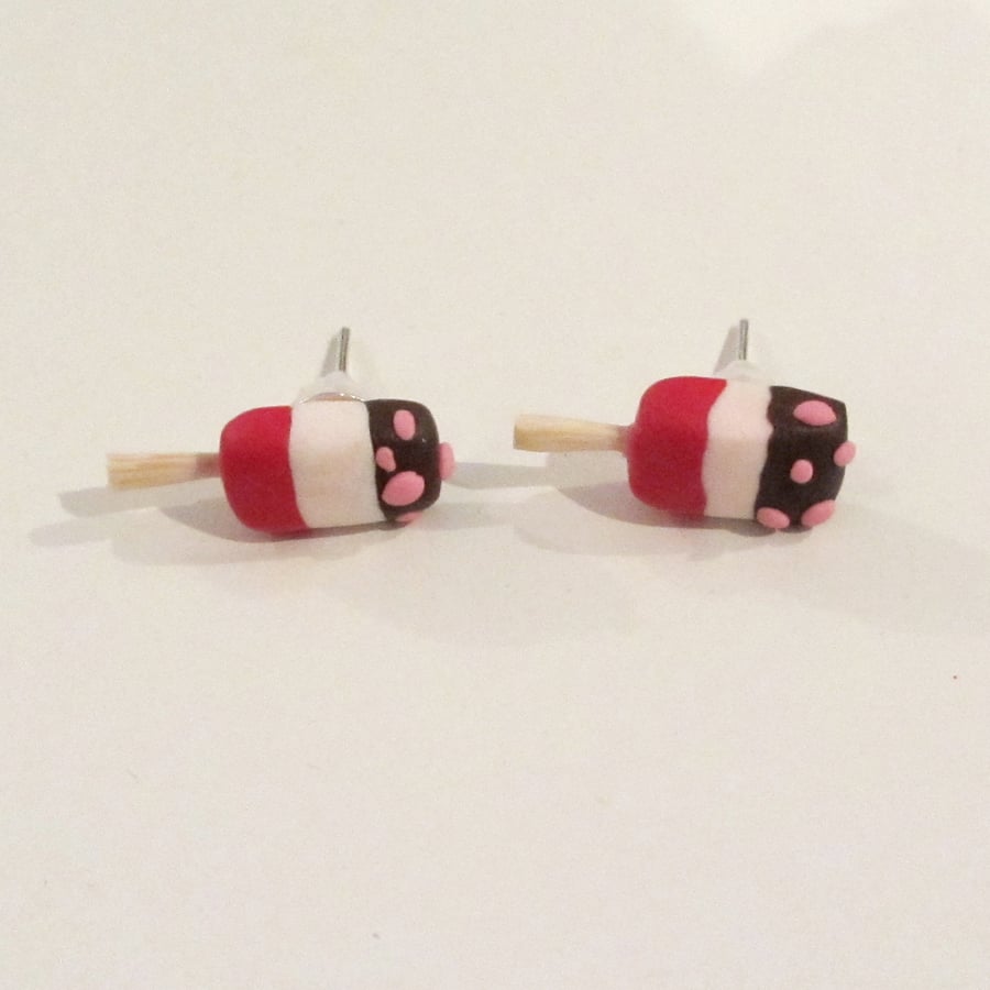 Retro classic Fab ice lolly stud earrings Quirky, fun, unique, handmade novel