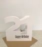 21st Birthday cards, handmade in white or brown kraft card with envelope, - Image 4