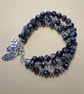 Black Snowflake Obsidian Charm Bracelet Handmade