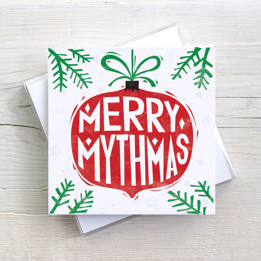 Funny Alternative Cynical Christmas Blank Mythmas Christmas card