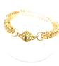 Gold plated chainmaille bracelet with fancy gold coloured magnetic clasp - Image 2