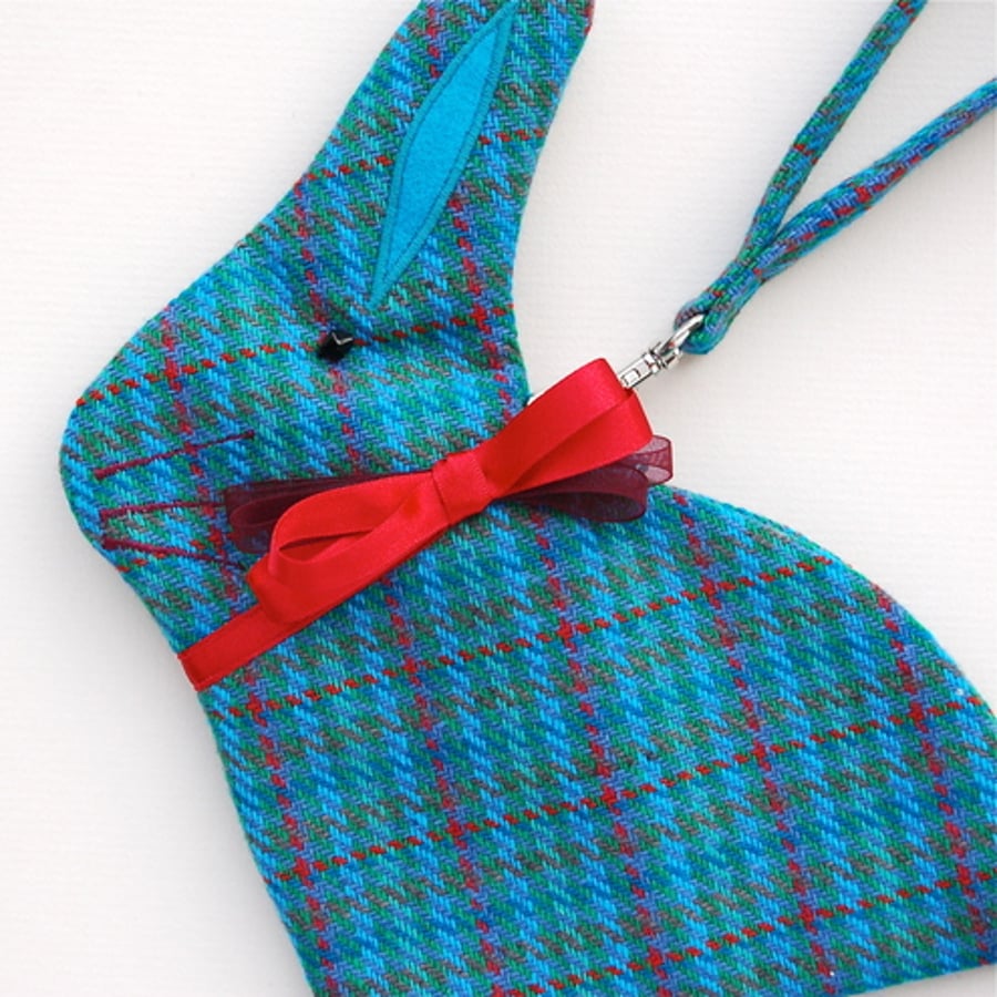 Blue Tweed Bunny Purse