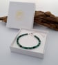 Natural Turquoise Beaded Bracelet with Adjustable Slider Clasp, Sterling Silver - Image 4