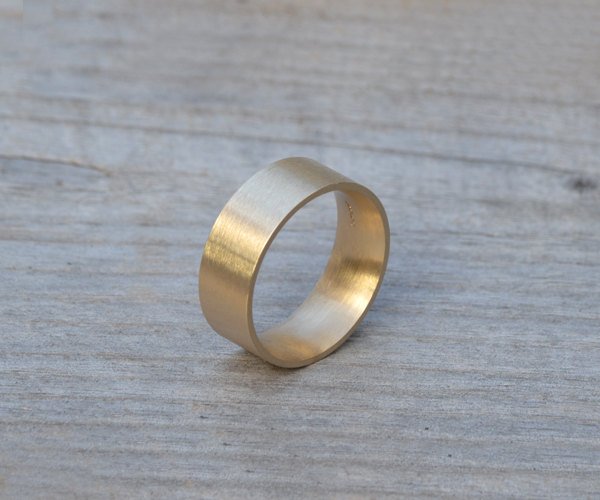 Comfort Fit Wedding Band, 8mm Wide Wedding Ring, in 9ct Yellow Gold