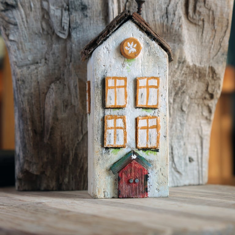 Wonky Driftwood Hoose, Driftwood Art from Scotland No23
