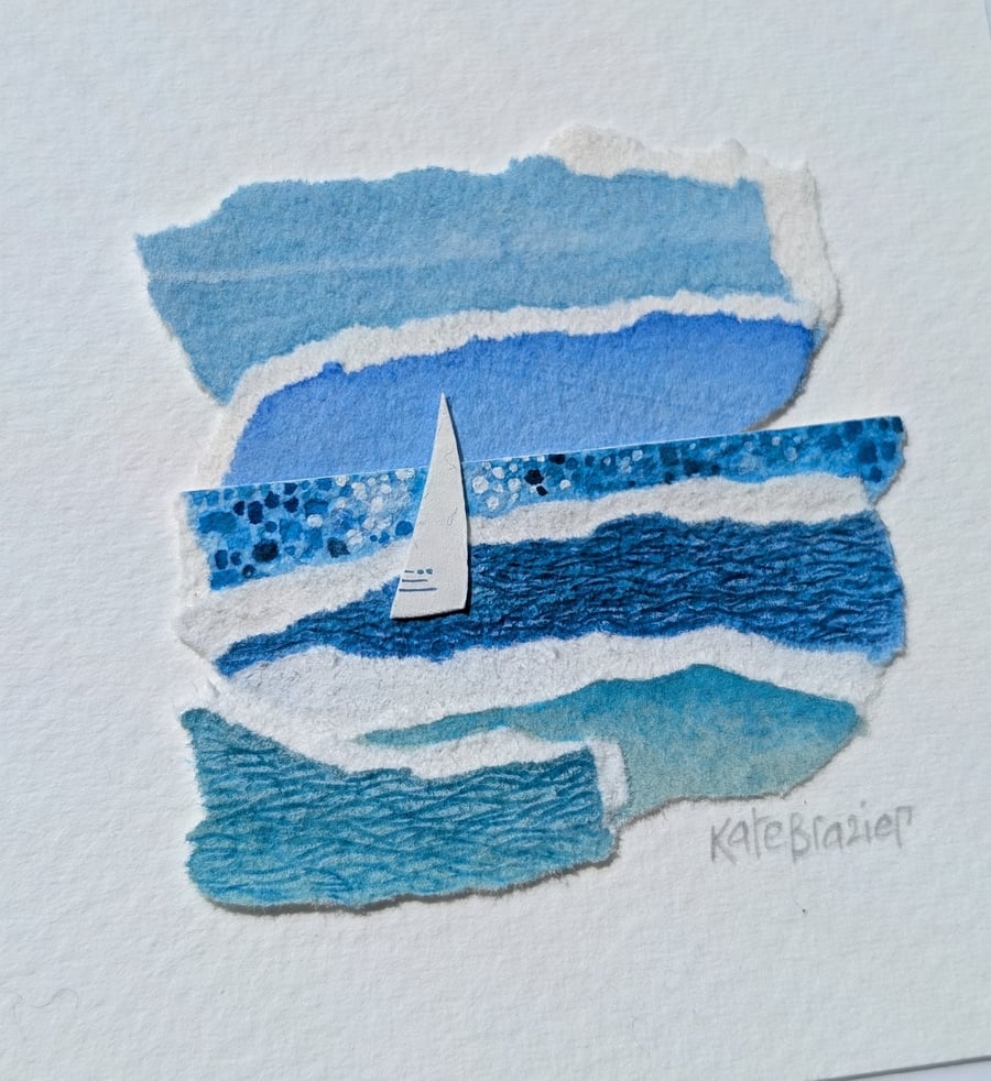 Image of Turn the Tide - Original miniature collage. Unmounted 