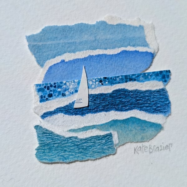 Turn the Tide - Original miniature collage. Unmounted 