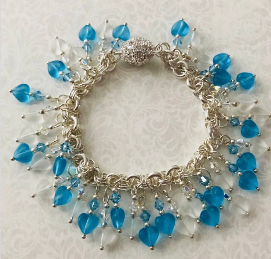 Swarovski blue heart bracelet