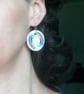 Handmade Wing Design Ceramic Earrings with Silver Coloured Ear Wires - Image 3