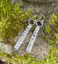 Sterling silver and cubic zirconia long dotty earrings